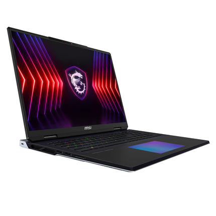 MSI Thin Titan 18 HX A14VIG-212FR Intel® Core™ i9 i9-14900HX Laptop 45.7 cm (18") UHD+ 64 GB DDR5-SDRAM 2 TB SSD NVIDIA GeForce RTX 4090 Wi-Fi 7 (802.11be) Windows 11 Pro Black